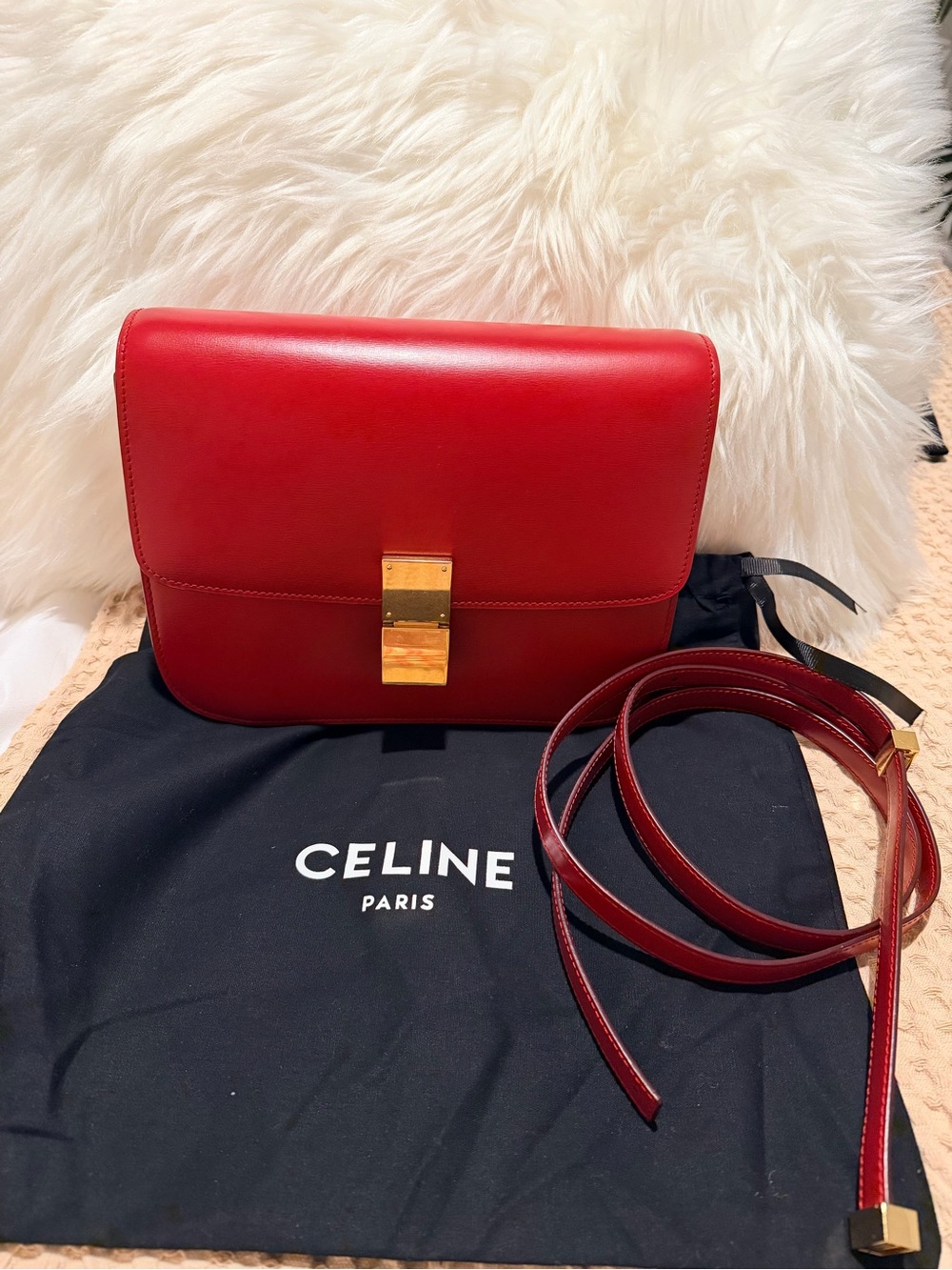 Celine Red Leather Bag